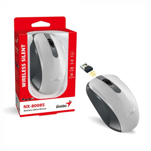 Мышка Genius RS2,NX-8008S,White+Gray 31030028403 – купить недорого с доставкой по Алматы и Казахстану