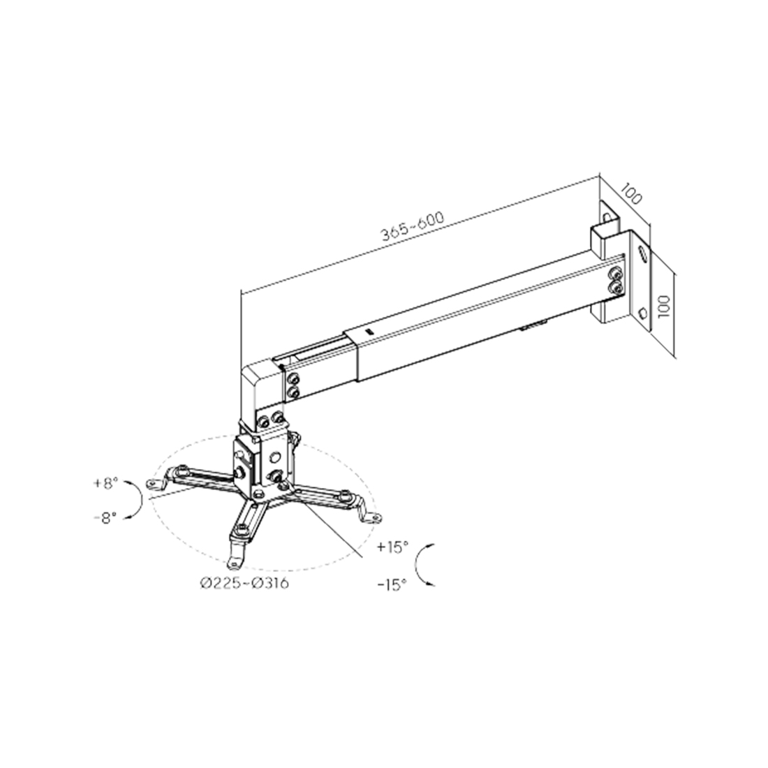 Кронштейн настенный Brateck PRB-2W Черный – купить недорого с доставкой по Алматы и Казахстану