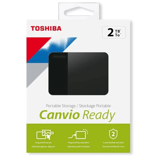 Внешний жесткий диск Toshiba Canvio Ready 2TB USB 3.2 Gen 1 Черный (HDTP320EK3AA)