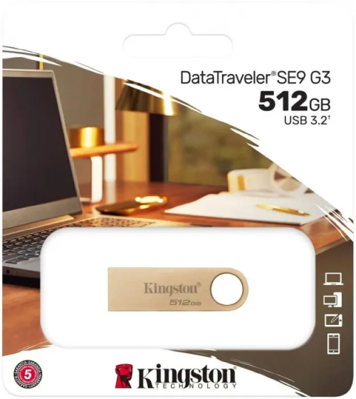 Флэш-накопитель Kingston 512Gb USB3.2 Gen1 Data Traveler SE9 (Gold Metal Case) — купить в Казахстане | neom.kz