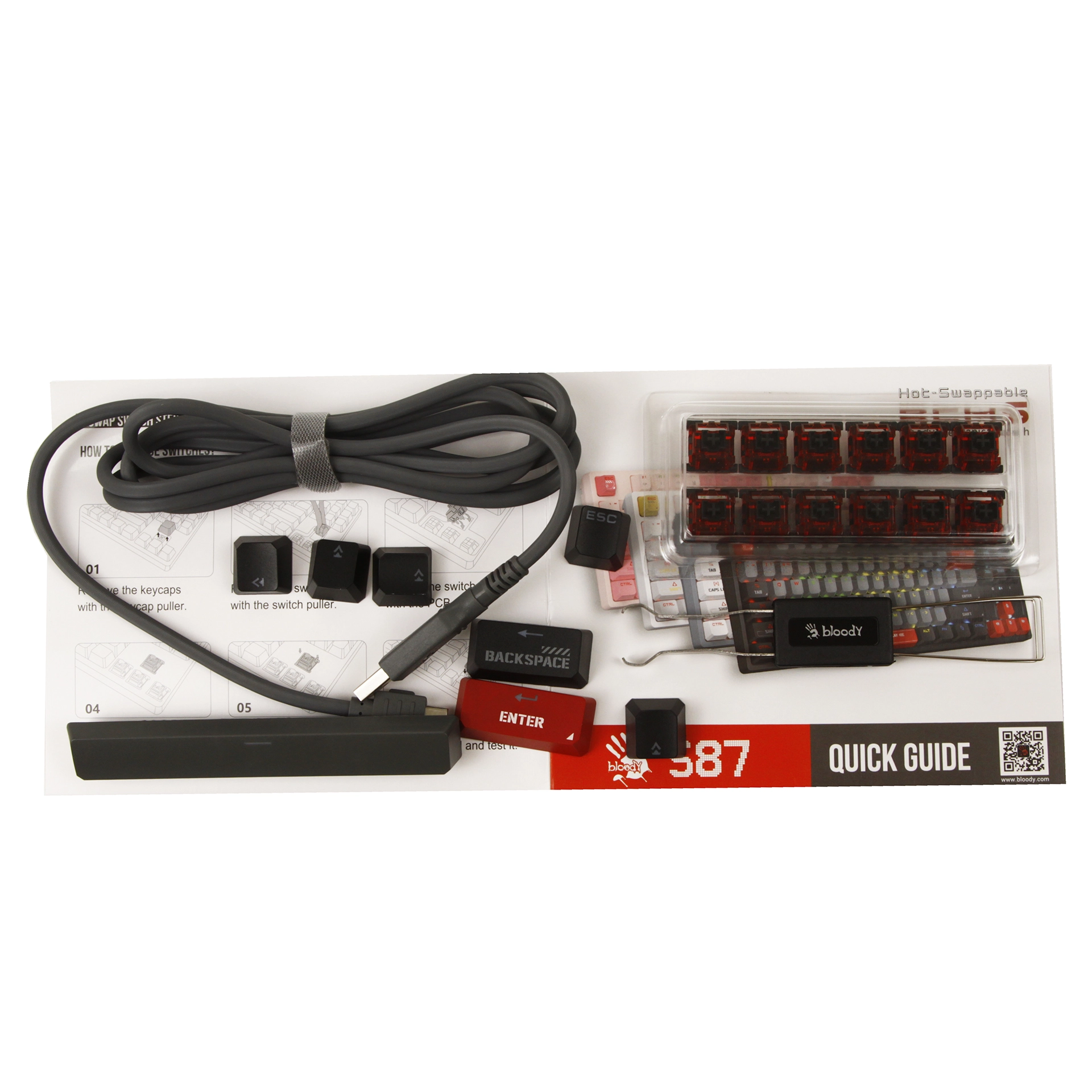 Клавиатура A4Tech Bloody S87, BLMS Red Plus Switch, Red, USB – купить недорого с доставкой по Алматы и Казахстану фото 5