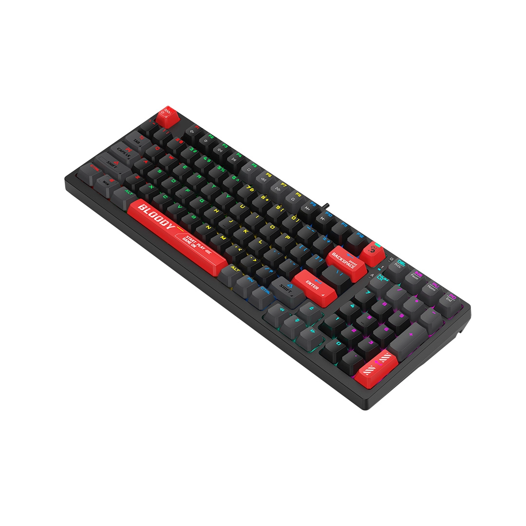 Клавиатура игровая механическая проводная A4Tech Bloody S98, красная