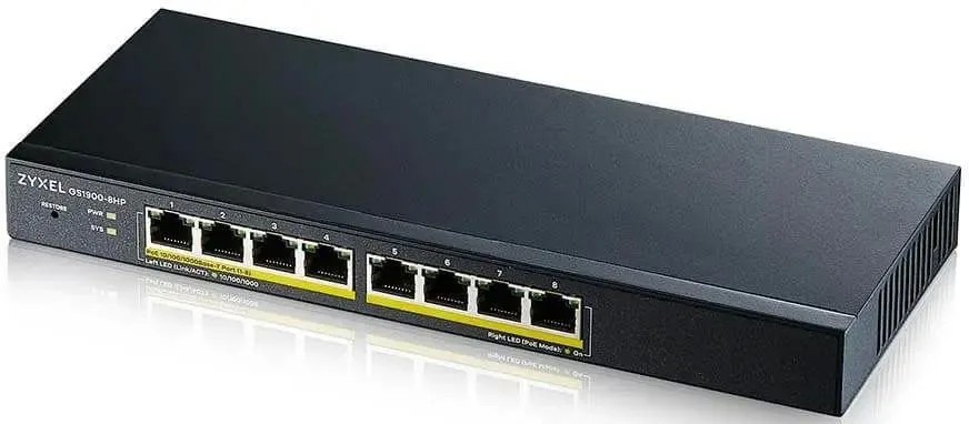 Коммутатор ZyXEL GS1900-8HP-EU0103F, 8 портов, PoE+, управляемый L2 — купить в Казахстане | neom.kz