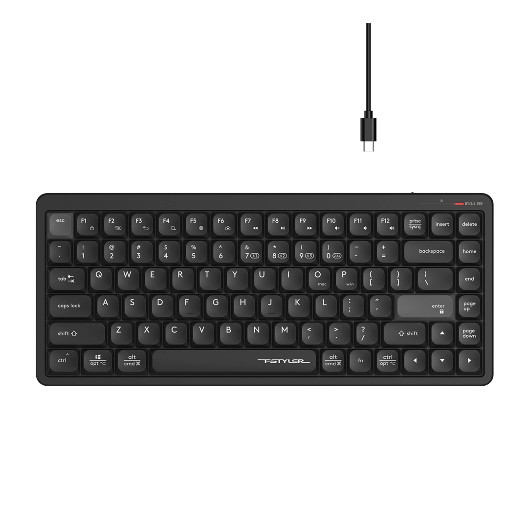 Клавиатура мембранная беспроводная A4Tech Fstyler FBX53C, чёрная