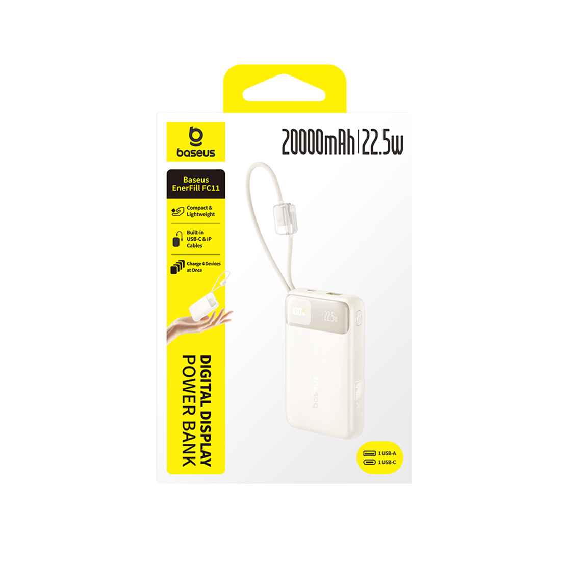 Внешний аккумулятор Baseus EnerFill FC11 20000mAh 22.5W Beige (E0027S05) – купить недорого с доставкой по Алматы и Казахстану фото 2