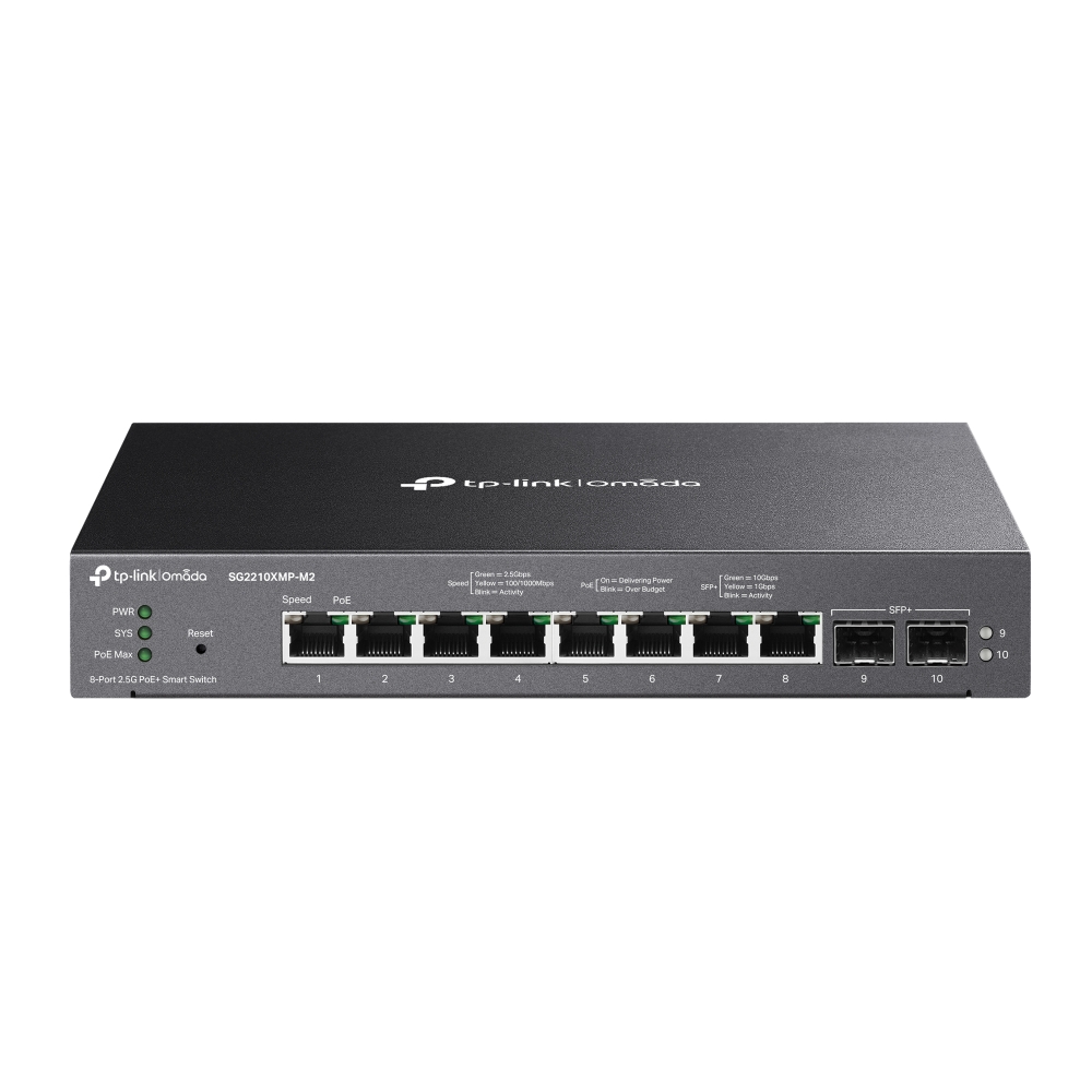 Коммутатор TP-Link SG2210XMP-M2, PoE+, Smart