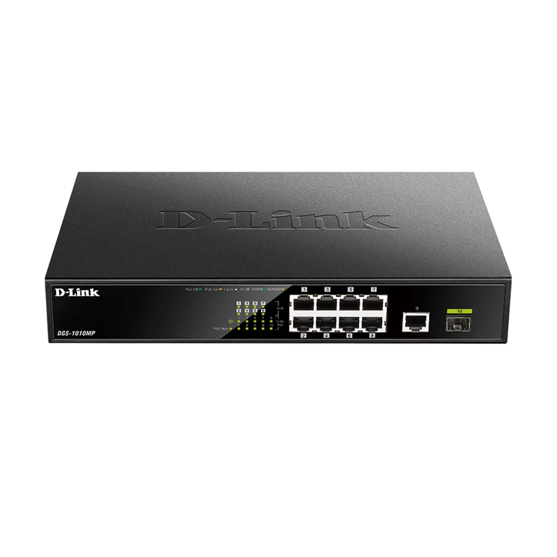 Коммутатор D-Link DGS-1010MP/A1A, 9 портов 1 Гбит/с, 1×SFP, PoE, неуправляемый – купить недорого с доставкой по Алматы и Казахстану