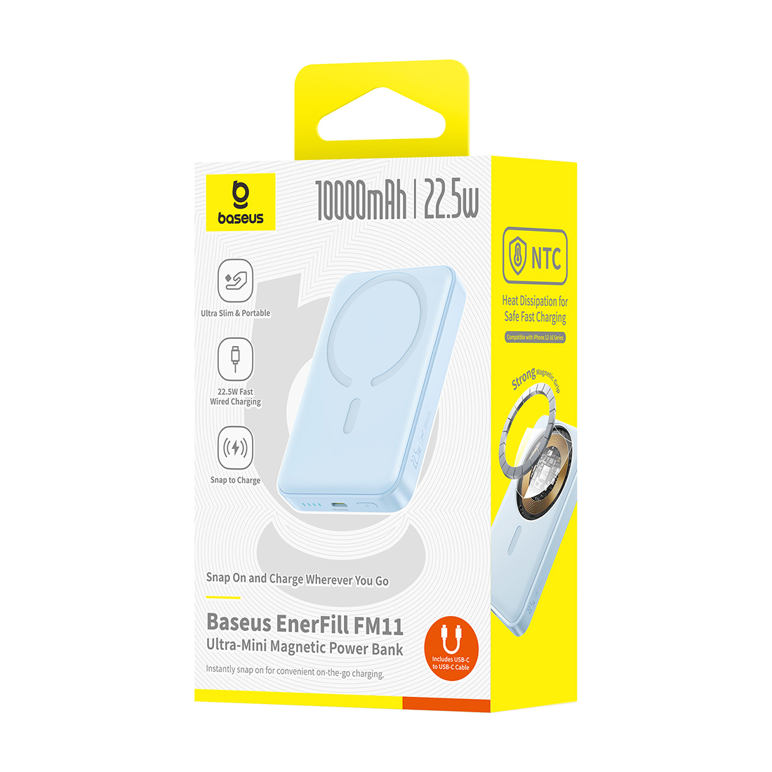 Внешний аккумулятор Baseus EnerFill FM11 Ultra-Mini 10000mAh 22.5W White(P1008210E313-00 – купить недорого с доставкой по Алматы и Казахстану