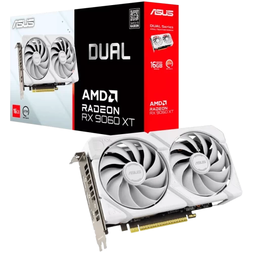 Видеокарта ASUS Radeon RX 9060 XT Dual White 16GB GDDR6 (DUAL-RX9060XT-16G-WHITE)
