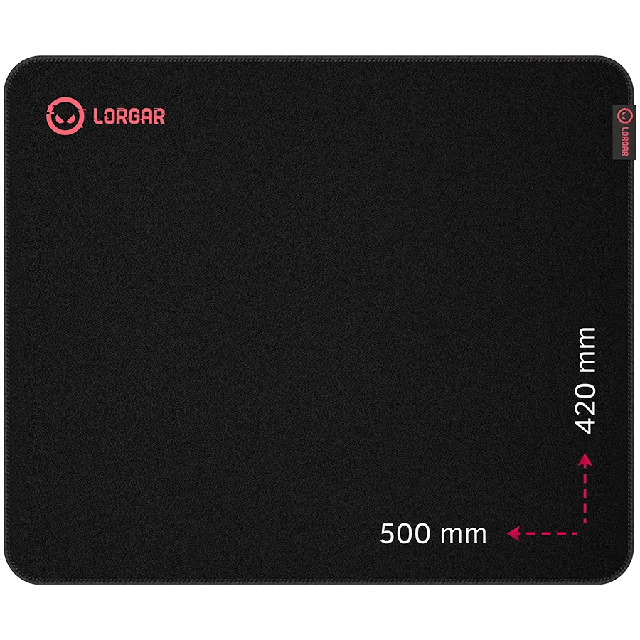 Lorgar Main 325, Gaming mouse pad, Precise control surface, Red anti-slip rubber base, size: 500mm x 420mm x 3mm, weight 0.4kg – купить недорого с доставкой по Алматы и Казахстану