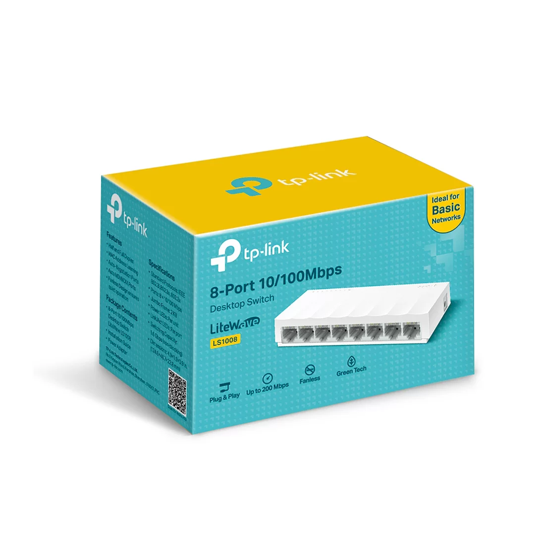 Коммутатор TP-Link LS1008, 8 портов 100 Мбит/с, неуправляемый – купить недорого с доставкой по Алматы и Казахстану