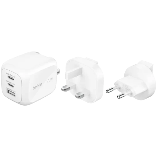 Зарядное устройство BELKIN 70w 2C1A Wall Charger with interchangable plug tips UK, EU, US — купить в Казахстане | neom.kz