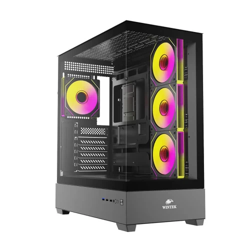 Корпус Wintek Tower 225-B TG, ATX midi tower, (без БП), чёрный
