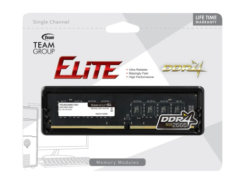 Оперативная память  8GB 2666MHz DDR4 Team Group ELITE PC4-21300 CL19 TED48G2666C1901 — оперативная память RAM