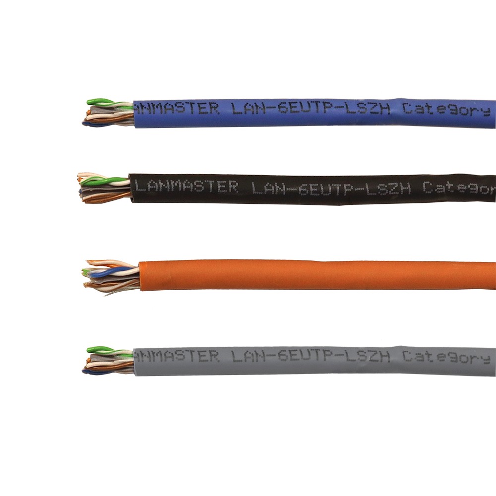 Кабель витая пара Lanmaster LAN-6EUTP-LSZH-OR, U/UTP кат.6, 4 пары, медь, LSZH, бухта 305 м, оранжевый – купить недорого с доставкой по Алматы и Казахстану