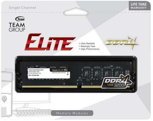 Оперативная память 16GB 3200MHz DDR4 Team Group ELITE PC4-25600 CL22 TED416G3200C2201 — оперативная память RAM
