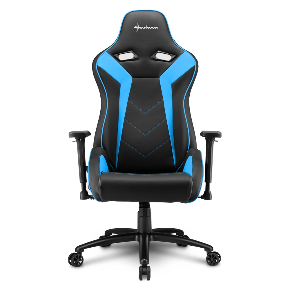Игровое компьютерное кресло Sharkoon Elbrus 3, экокожа, до 150 кг, чёрно-синее фото 2