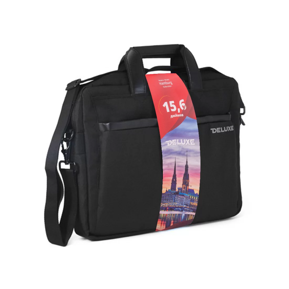 Сумка для ноутбука Deluxe Hamburg 15.6" (DLNB-401B-P) – купить недорого с доставкой по Алматы и Казахстану фото 2