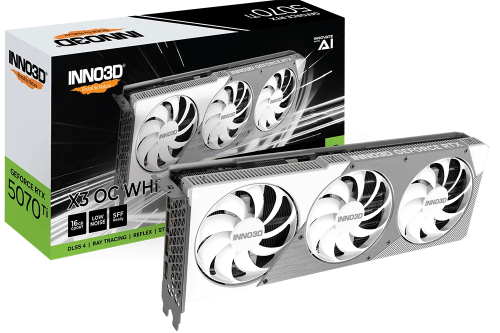 Видеокарта Inno3D GeForce RTX 5070 Ti X3 OC White 16GB GDDR7 (N507T3-16D7X-176068W)