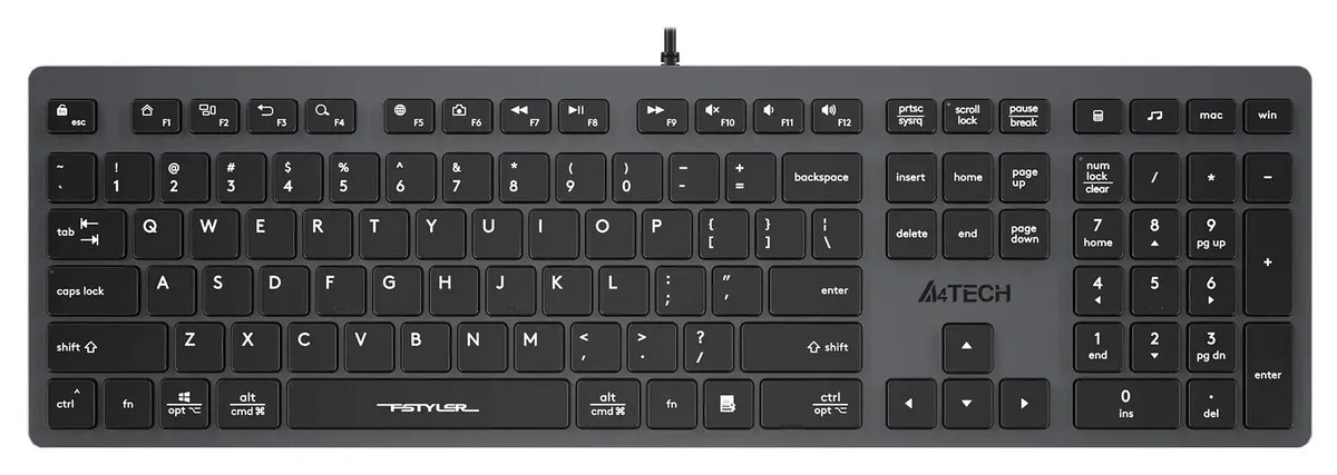 Клавиатура мембранная проводная A4Tech Fstyler FX50, чёрная — купить в Казахстане | neom.kz