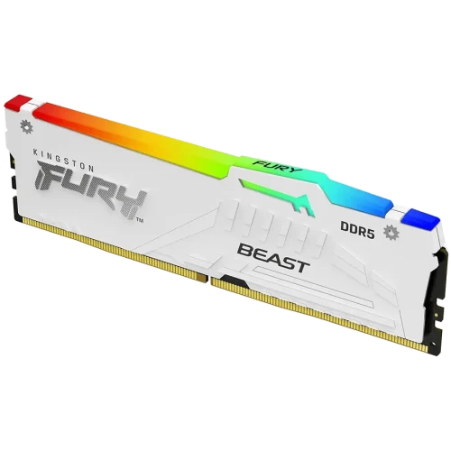 Kingston 16GB 6000MT/s DDR5 CL36 DIMM FURY Beast White RGB EXPO, EAN: 740617345896 — оперативная память RAM