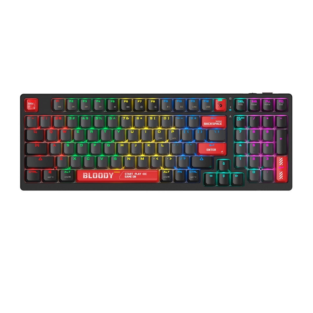 Клавиатура игровая механическая беспроводная A4Tech Bloody WS98, красная