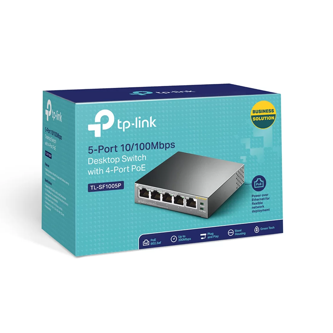 Коммутатор TP-Link TL-SF1005P, 4 порта 100 Мбит/с, PoE, неуправляемый – купить недорого с доставкой по Алматы и Казахстану