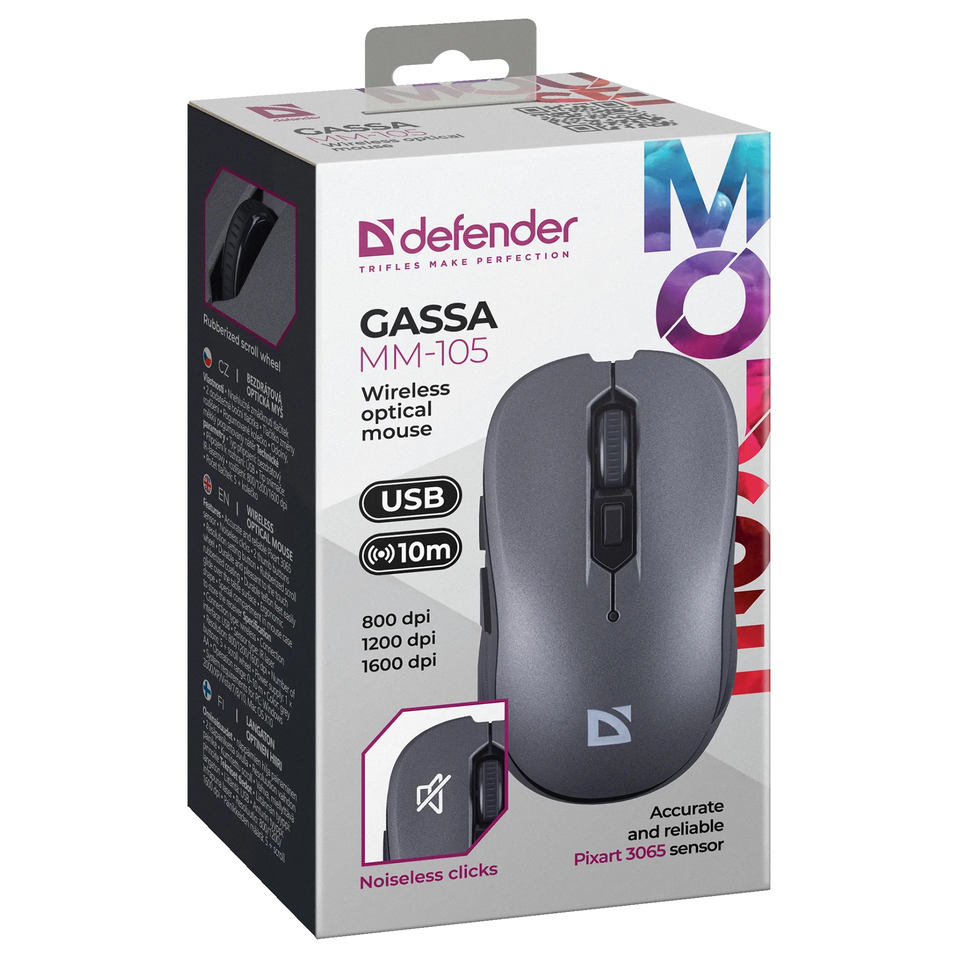 Мышь беспроводная Defender Gassa MM-105, 6 кнопок, 1600 dpi – купить недорого с доставкой по Алматы и Казахстану фото 5