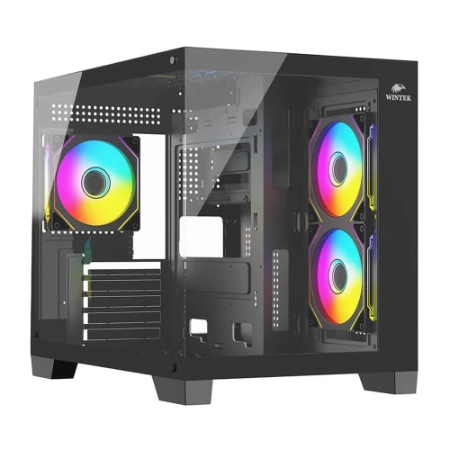 Корпус Wintek Nova 520-B TG, Midi Tower, черный, без БП