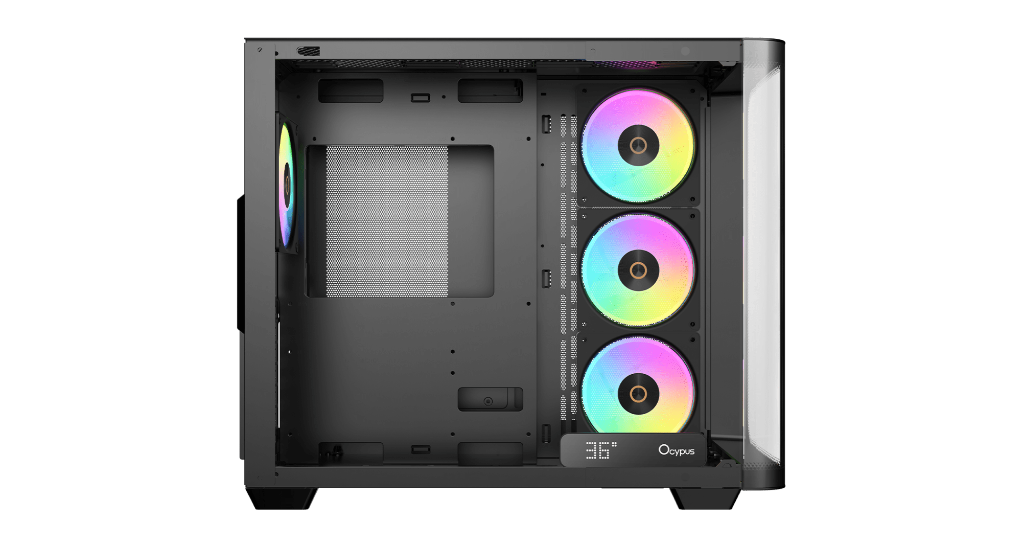 Корпус Ocypus Iota C70 BK Curve ARGB Digital Black (Iota-C70-BKD400CD-GL)