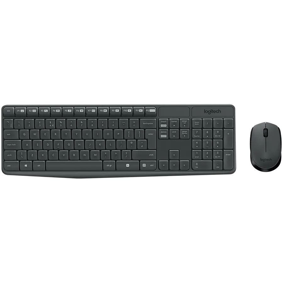 Комплект клавиатура + мышь беспроводной Logitech MK235, серый – купить недорого с доставкой по Алматы и Казахстану