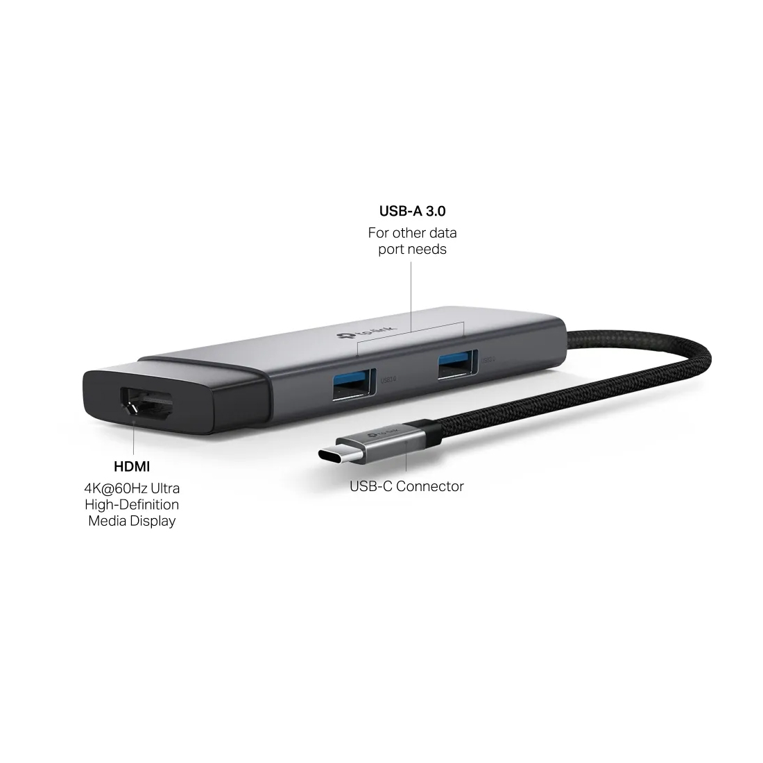 USB-хаб TP-Link UH5020C 5-в-1, подключение USB-C, HDMI, зарядка PD 100 Вт – купить недорого с доставкой по Алматы и Казахстану