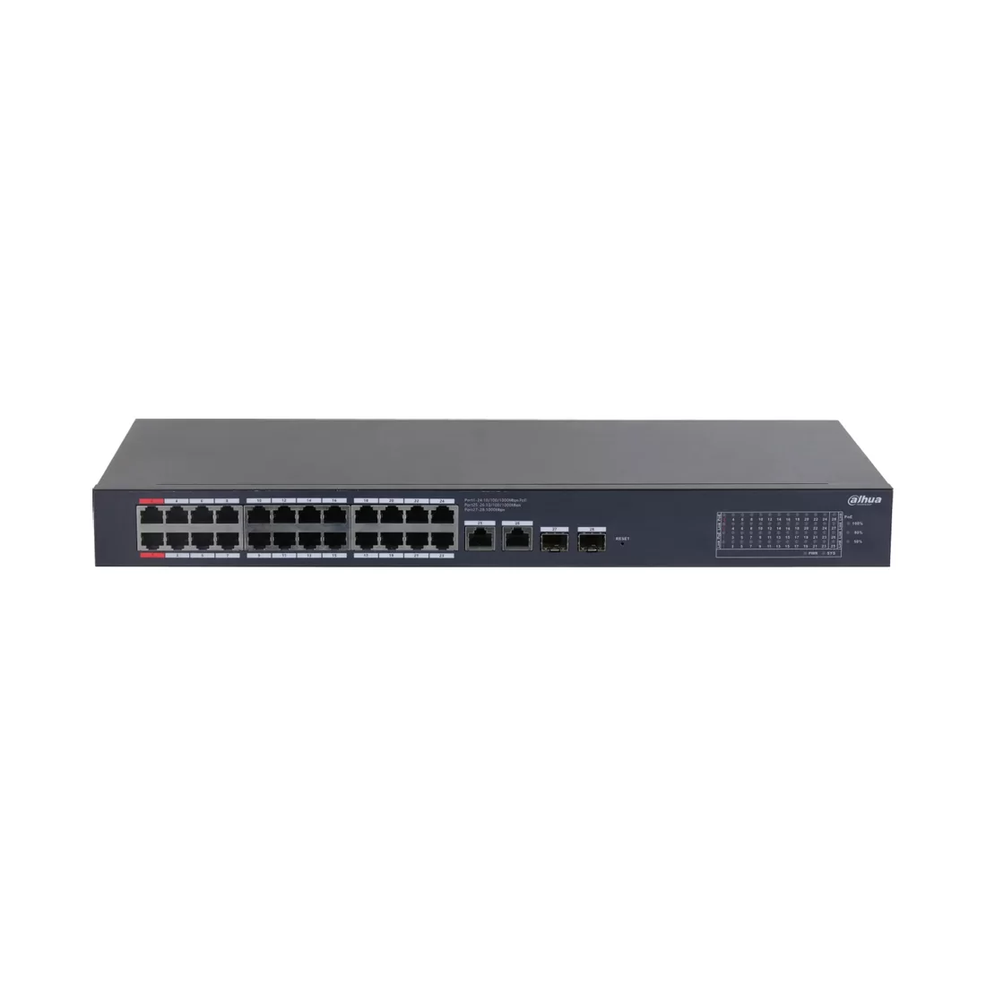 Коммутатор Dahua DH-CS4228-24GT-375, 26 портов 1 Гбит/с, PoE, управляемый L2 – купить недорого с доставкой по Алматы и Казахстану