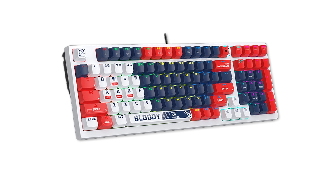 Клавиатура игровая механическая проводная A4Tech Bloody S98-Navy, синяя