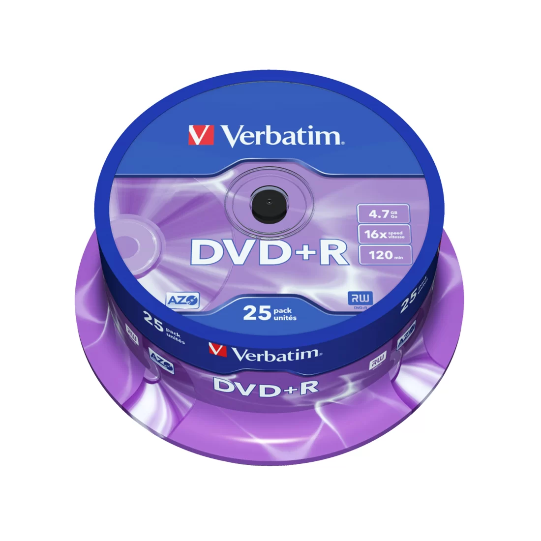 Диск DVD+R Verbatim (43500) 4.7GB 25штук Незаписанный – купить недорого с доставкой по Алматы и Казахстану
