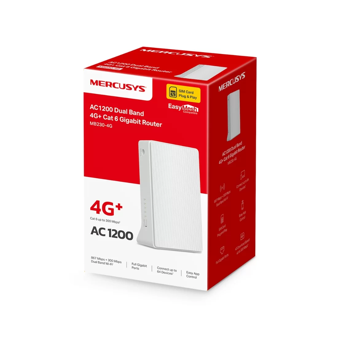 LTE-роутер Mercusys MB230-4G, Wi-Fi 5 AC1200, 2.4/5 ГГц, 1×WAN – купить недорого с доставкой по Алматы и Казахстану