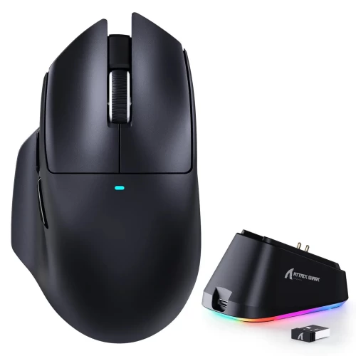 Мышь игровая беспроводная Attack Shark V6 PAW3311, 25000 dpi, чёрная — купить в Казахстане | neom.kz