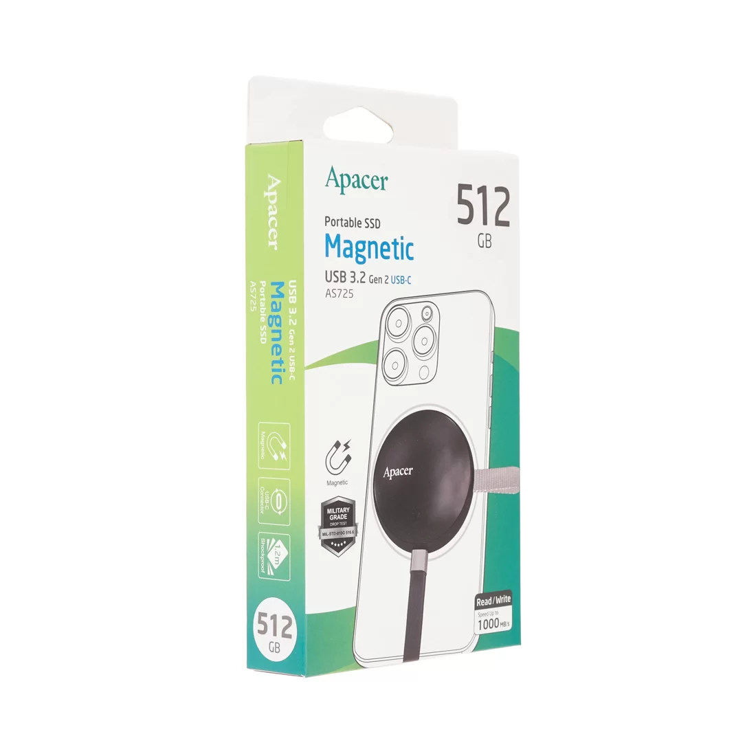 Внешний SSD диск Apacer 512GB AS725 Черный – купить недорого с доставкой по Алматы и Казахстану