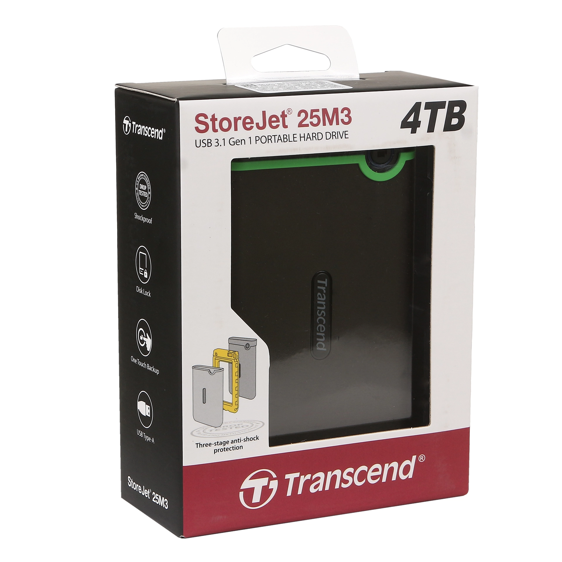 Внешний жесткий диск Transcend StoreJet 25M3S 4TB USB 3.1 Gen 1 Серый (TS4TSJ25M3S) фото 5