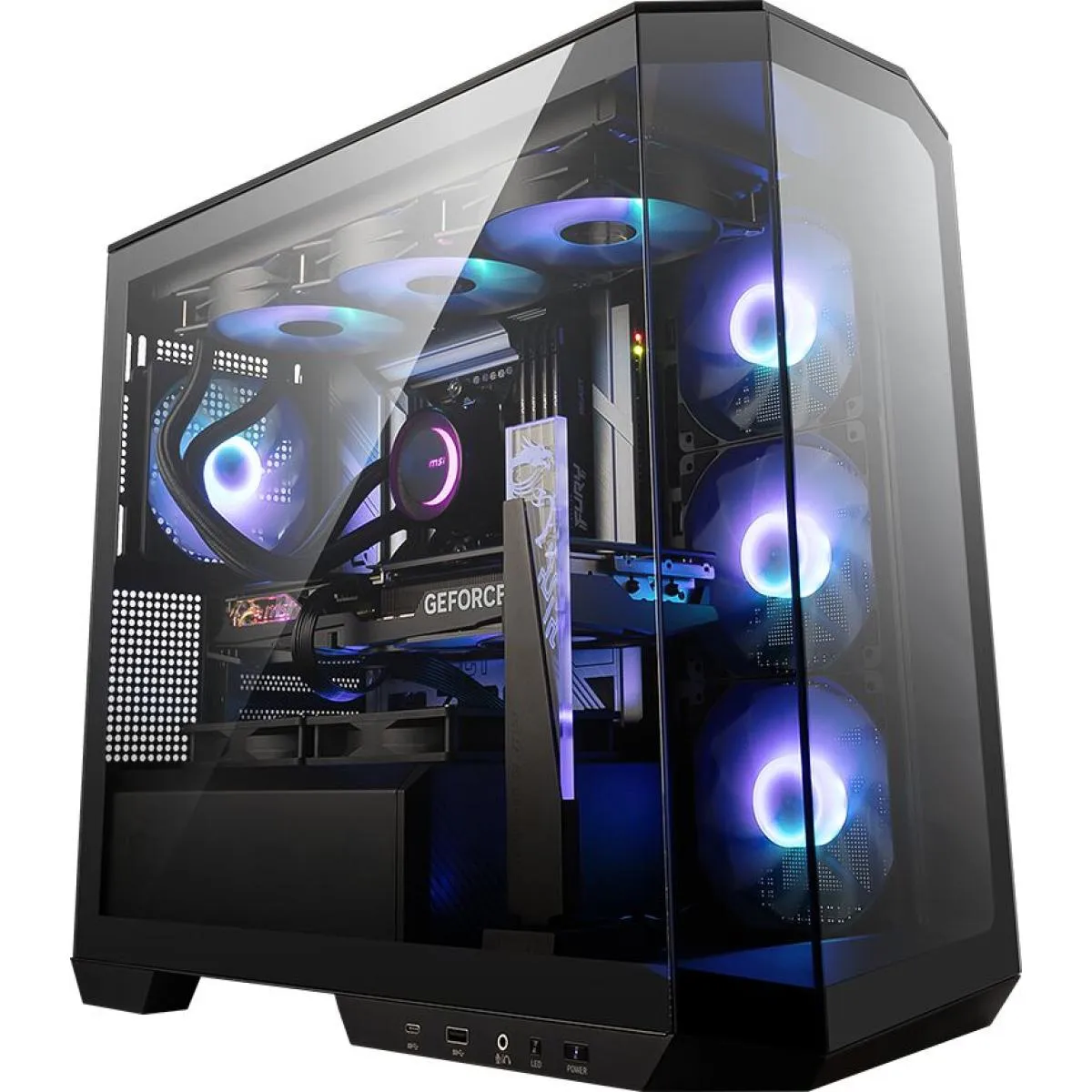 Корпус MSI MAG PANO M100R PZ, Micro Tower, черный, без БП