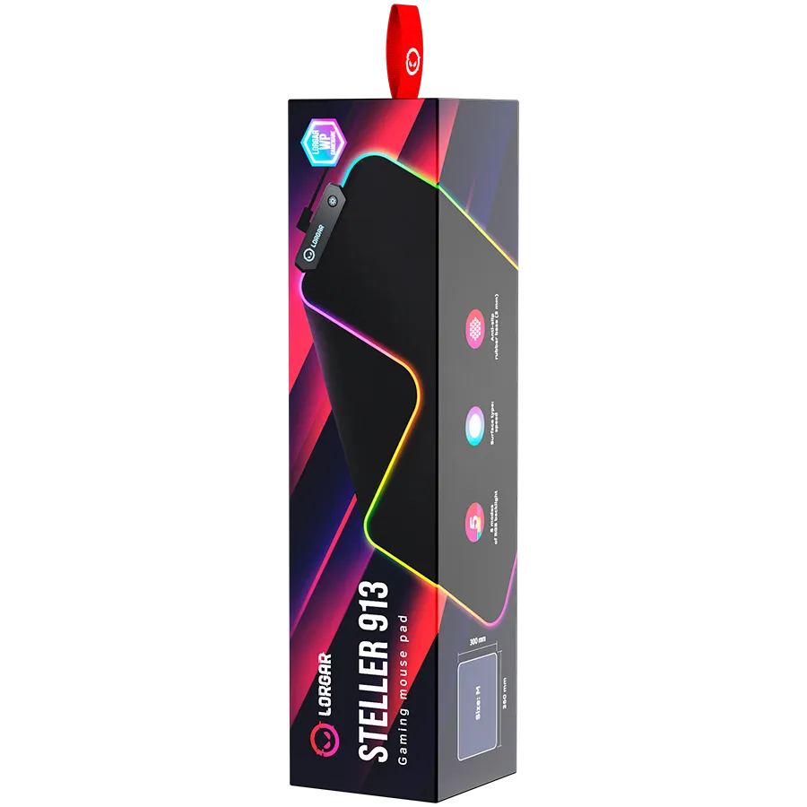 Lorgar Steller 913, Gaming mouse pad, High-speed surface, anti-slip rubber base, RGB backlight, USB connection, Lorgar WP Gameware support, size: 360mm x 300mm x 3mm, weight 0.250kg – купить недорого с доставкой по Алматы и Казахстану фото 7