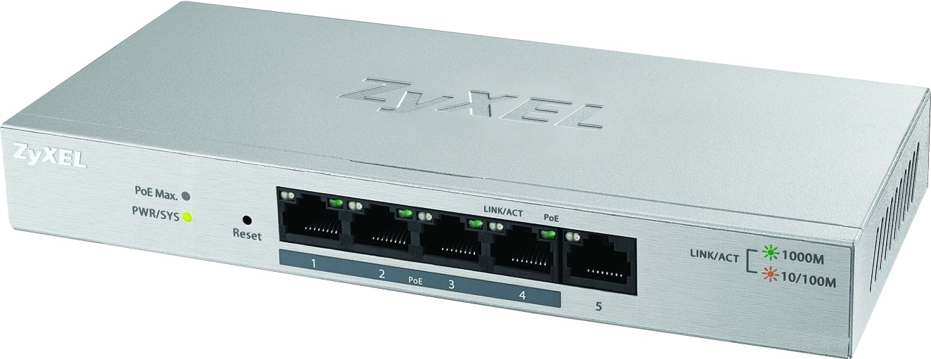 Коммутатор ZyXEL GS1200-5HPV2-EU0101F, 5 портов, PoE+, управляемый L2 — купить в Казахстане | neom.kz