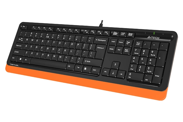 Клавиатура мембранная проводная A4Tech Fstyler FK10-ORANGE, 105 клавиш, оранжевая