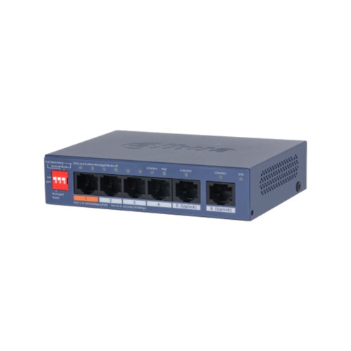 Коммутатор Dahua DH-CS4006-4ET2GT-60, 4 порта 100 Мбит/с, 2 порта 1 Гбит/с, PoE+, управляемый — купить в Казахстане | neom.kz