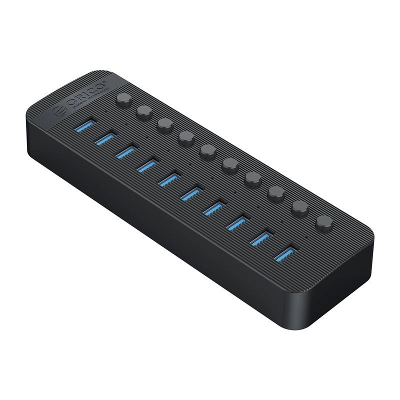 USB Хаб ORICO CT2U3-10AB-EU-BK-BP <Type-A to Type-B Cable, Power Supply 12V 4A(48W), USB3.0 * 10>