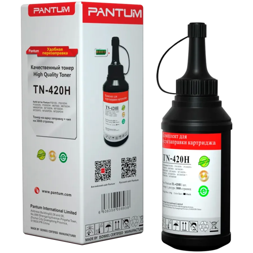 Pantum TN-420HP 3000 pages refill kits,1 chip + 1 bottle of toner powder, each chip can print 3000 pages and each bottle of toner powder can print 3000 pages, use for cartridge TL-420E/TL-420/TL-420H/TL-420X — купить в Казахстане | neom.kz