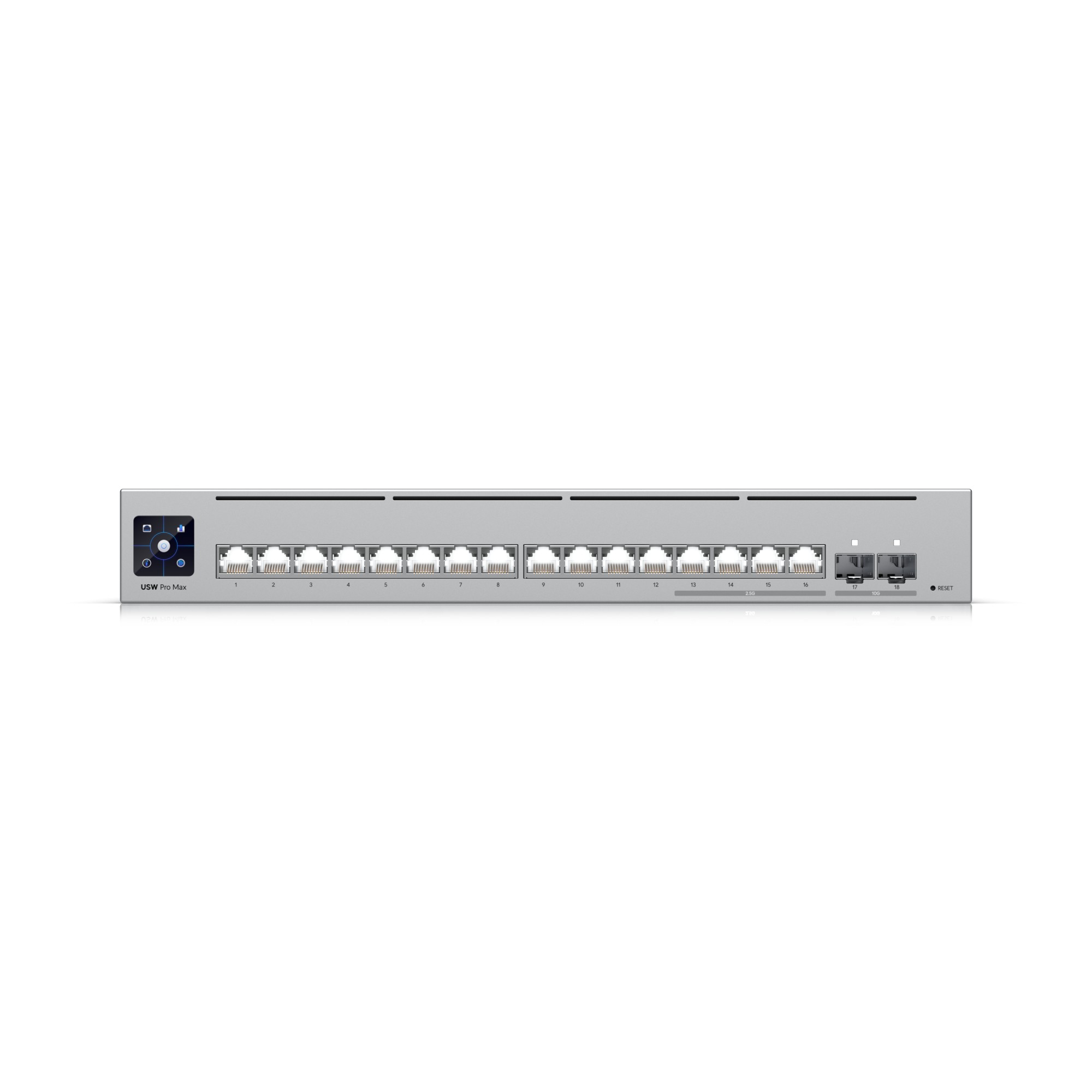 Коммутатор Ubiquiti USW-Pro-Max-16-EU, 16 портов 2.5 Гбит/с, 2×SFP+, управляемый L3 – купить недорого с доставкой по Алматы и Казахстану