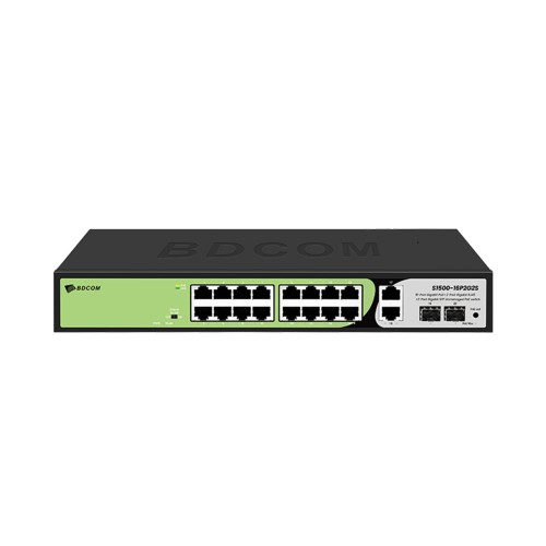 Коммутатор BDCOM S1500-16P2G2S, 18 портов 1 Гбит/с, PoE, неуправляемый — купить в Казахстане | neom.kz