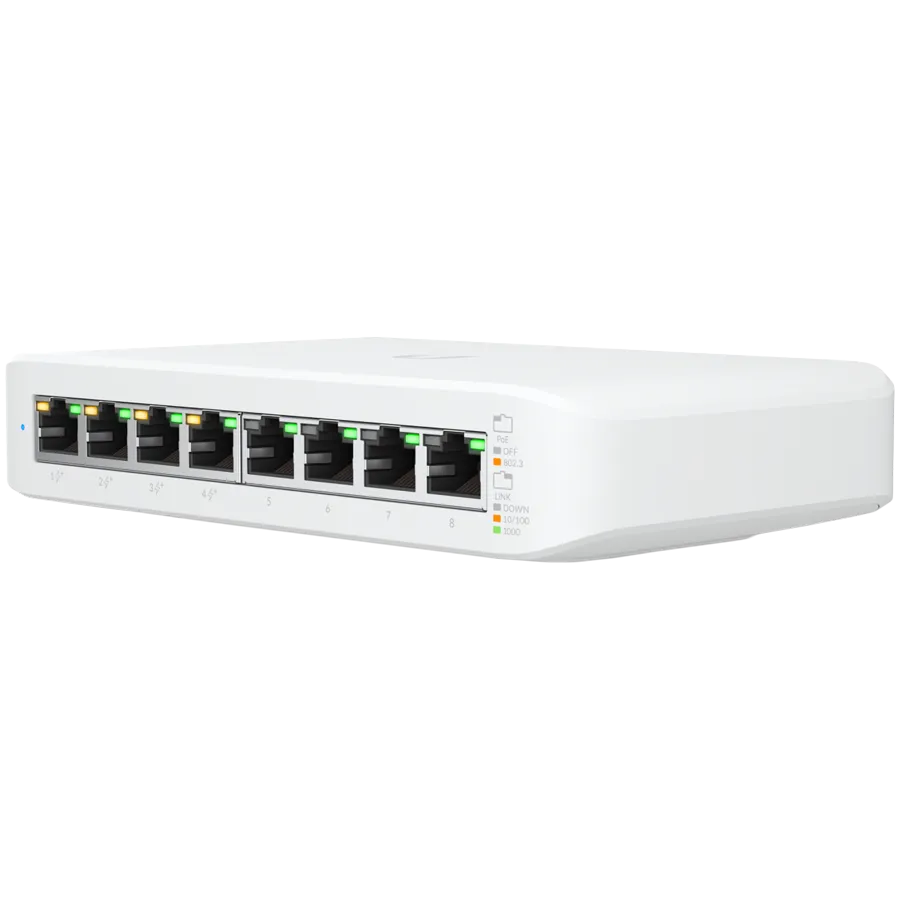 Коммутатор Ubiquiti USW-Lite-8-POE-EU, 8 портов 1 Гбит/с, PoE+, управляемый L2 – купить недорого с доставкой по Алматы и Казахстану