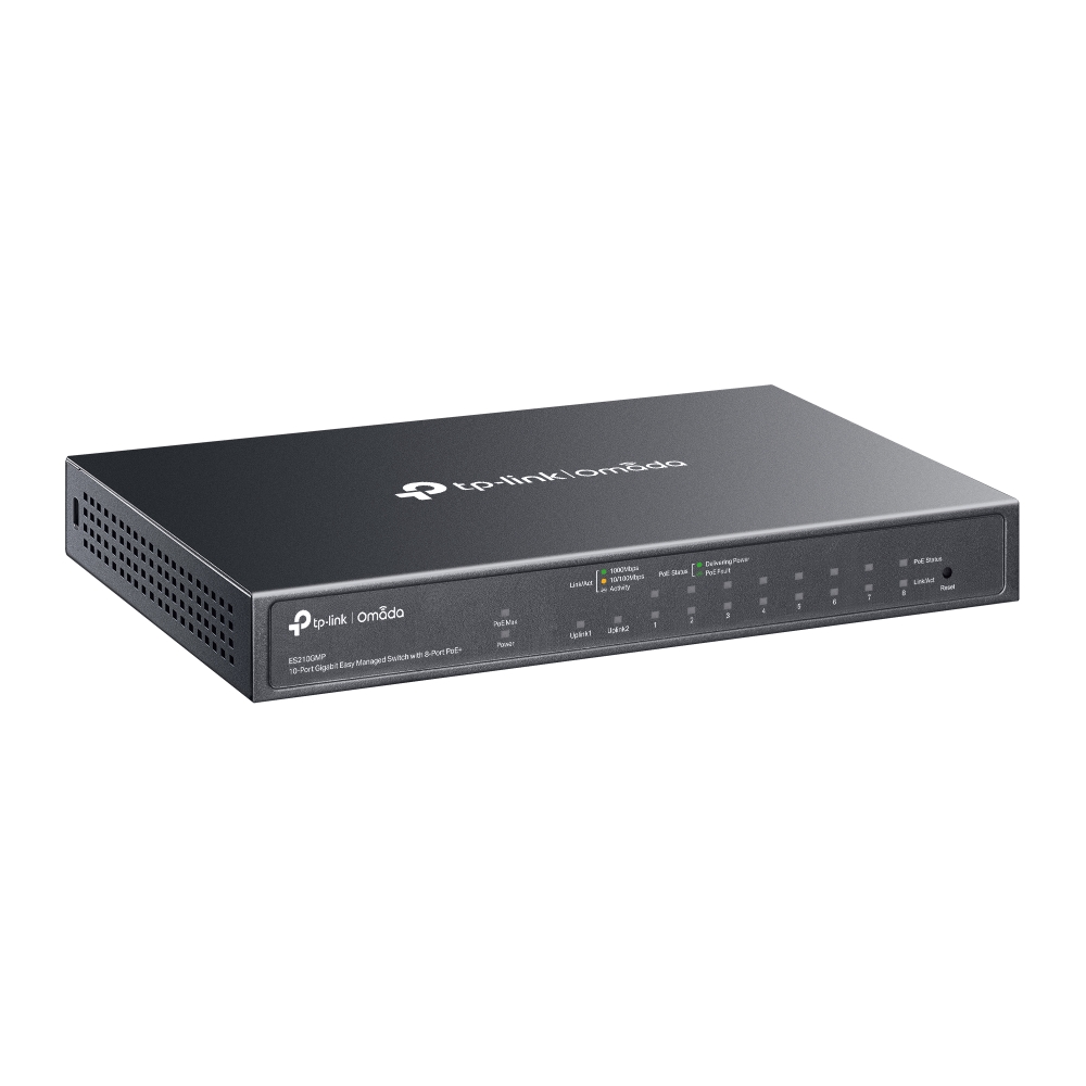 Коммутатор TP-Link ES210GMP, 1 Гбит/с, PoE+, управляемый L2